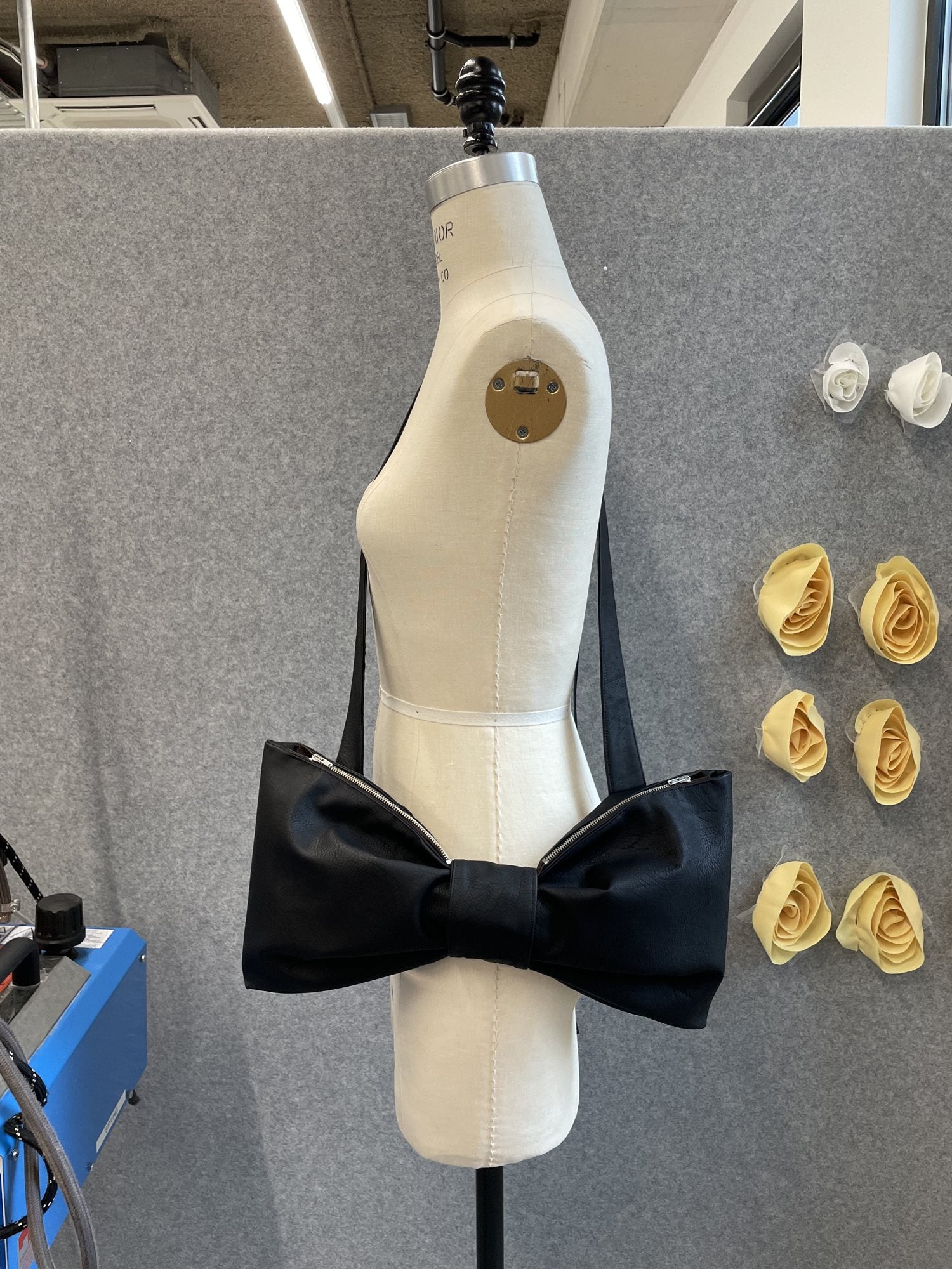 First sample on the dress form
