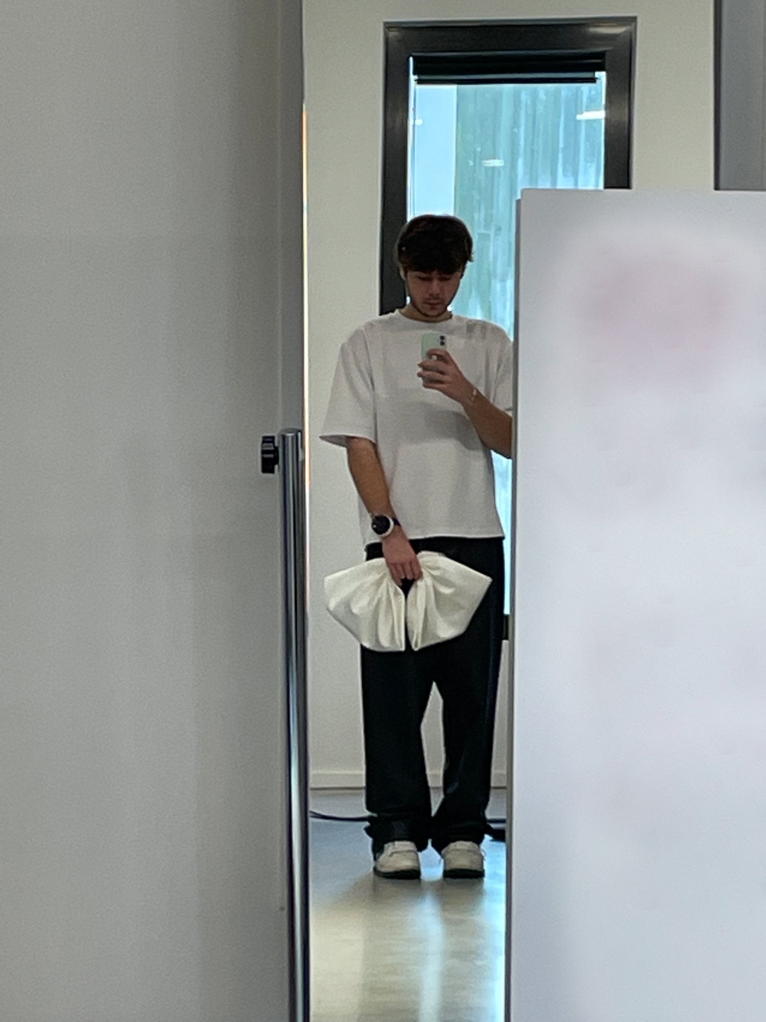 In the mirror at the Viktor and Rolf atelier